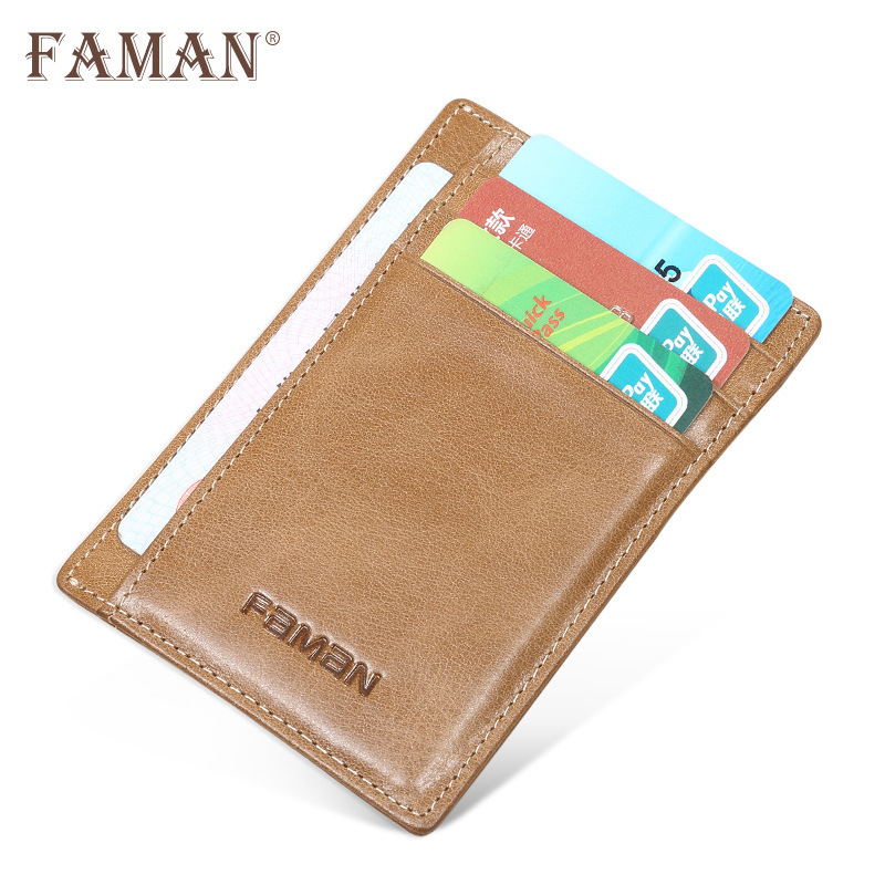Bolsas de tarjetas de crédito de cuero para hombres, porta tarjetas bancarias de autobús, porta tarjetas de licencia de conducir mini compacta y ultra delgada