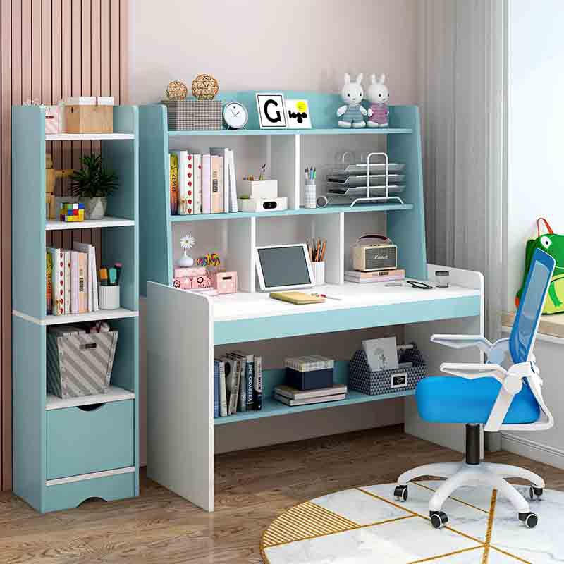 Children's Study Table Home Desk Bookshelf Integrated Table Bedroom Primary School Students Writing Desk Boys and Girls Work Tables and Chairs Children's Study Table Home Desk Bookshelf Integrated Table Bedroom Primary School Students Writing Desk Boys and Girls Work Tables and Chairs