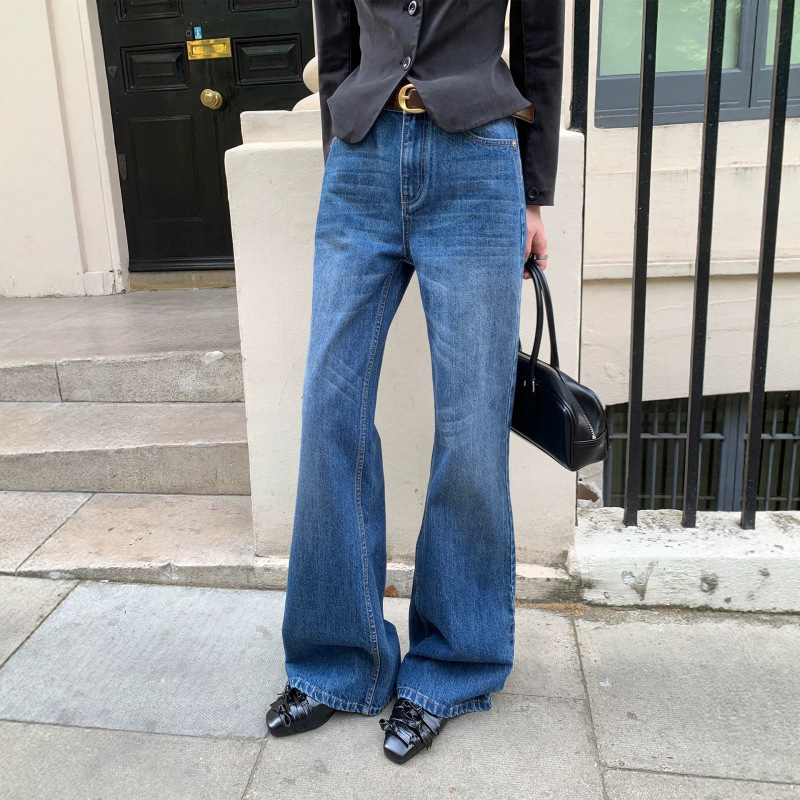Mona Zhang Qixian Flared Washed Denim Pants/High-Quality Commuter Versatile Slim Fit Leg-Lengthening Flared Trousers Mona Zhang Qixian Flared Washed Denim Pants/High-Quality Commuter Versatile Slim Fit Leg-Lengthening Flared Trousers