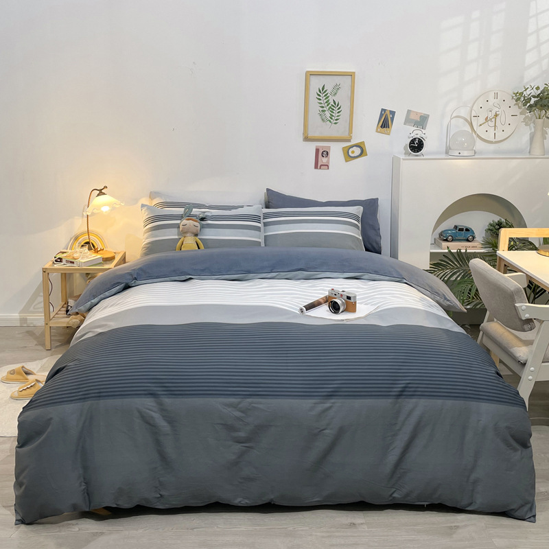 Algodón de cuatro piezas de ropa de cama de algodón 2025, nuevo edredón de flores frescas, sábanas de dormitorio de tres piezas de cuatro estaciones