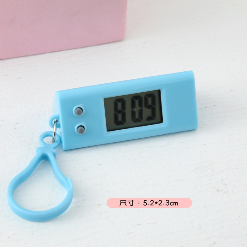 シンプルな学生ミニ電子掛け時計ポータブルキーホルダータイマー小さな時計かわいいコンパクト三角形電子時計|undefined