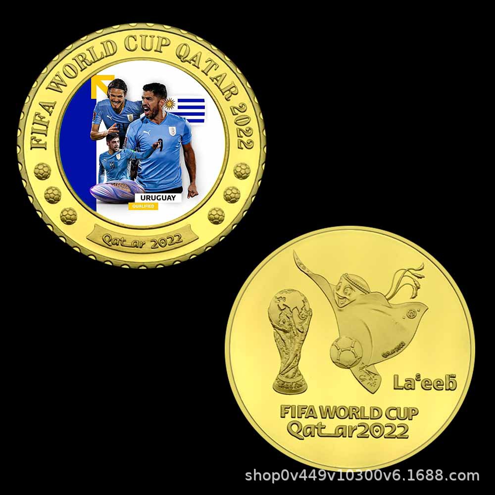 Monedas conmemorativas de la Copa del Mundo de Qatar 2022 32 estilos Monedas por mayor de varios países Colección de fans de fútbol