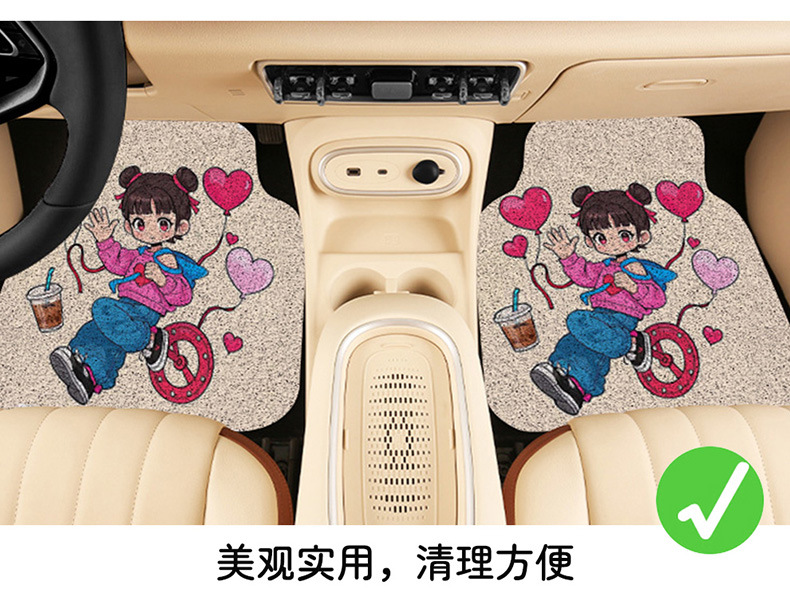 Silk ring foot mat car carpet foot mat separate upper foot mat car foot mat main driving single piece foot mat car foot mat
