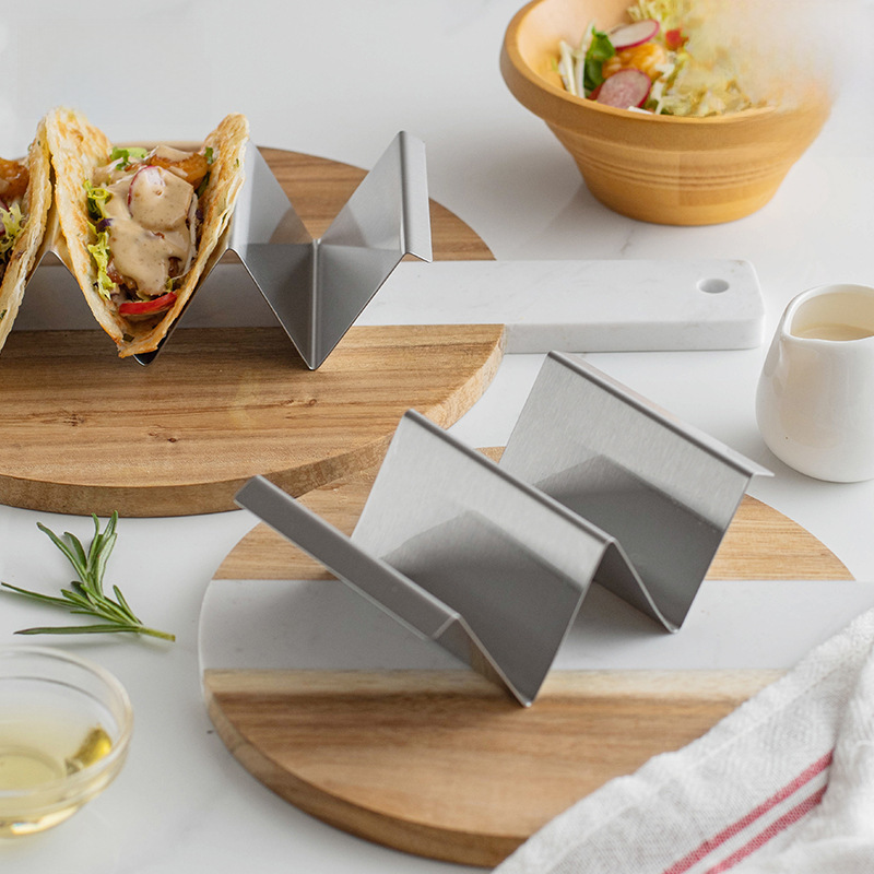 W -type stainless steel Mexican thin cake clip Taco Holder corn roll…