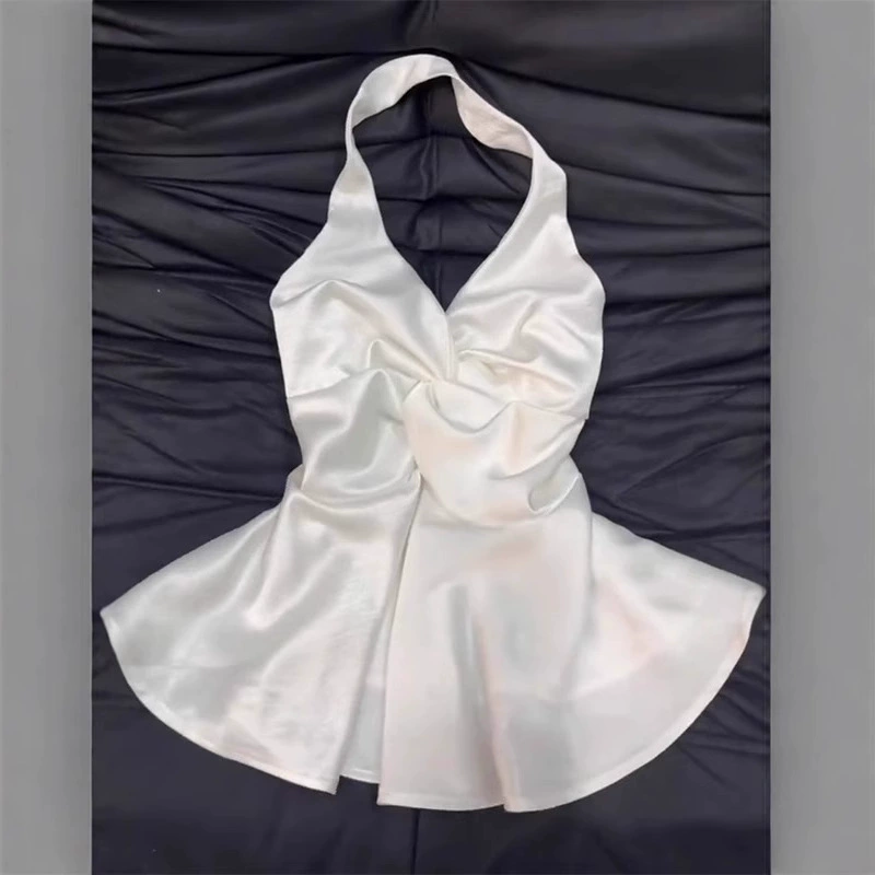 Новый стиль топ-бюстье с завязками на шее, элитный топ 2025, летний топ-труба белый, сексуальный топ с открытой спиной, женская одежда