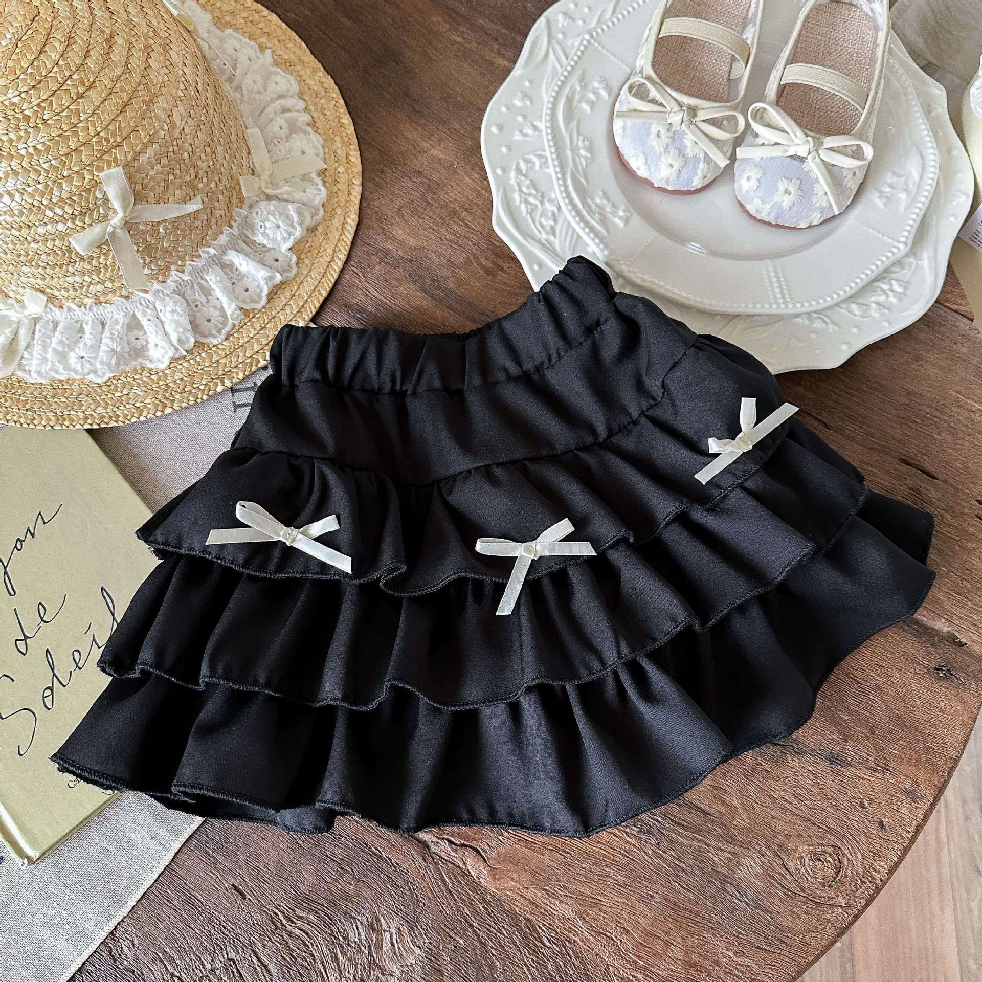 Estrella infantil, artefacto redondo de todo fósforo, falda de pastel para niñas, falda de todo fósforo de estilo occidental de verano, falda de media longitud de color sólido de verano, marea