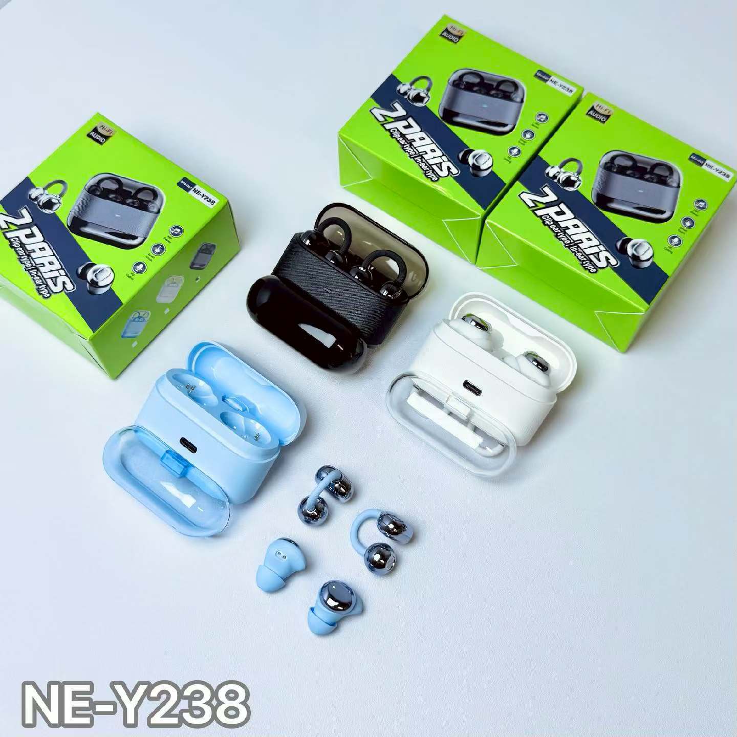 NE-Y238 auriculares bluetooth dos a dos en uno de alta calidad de sonido inalámbrico reducción de ruido de larga duración auriculares deportivos pareja