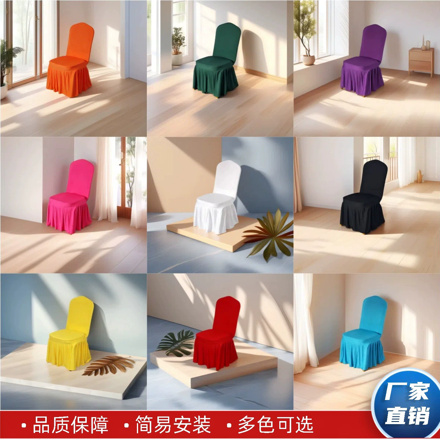 Утолщенные однотонные эластичные чехлы для стульев для отелей, свадеб, торжеств, полноразмерные чехлы для банкетных стульев от производителя