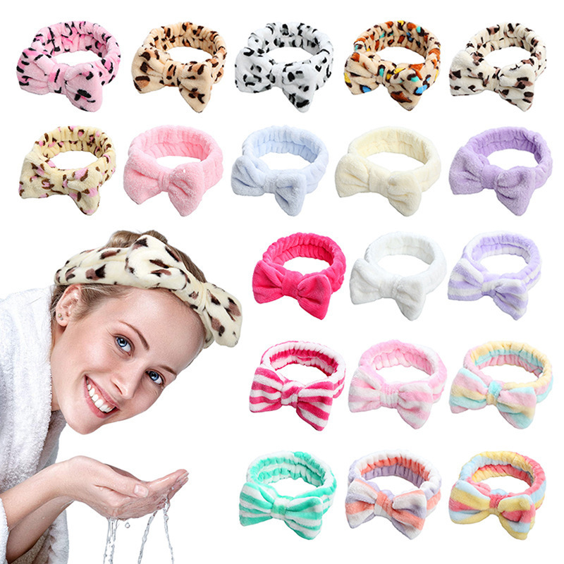 coral headband with bow
