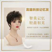 新升级记忆丝免打理时尚精致纹理款短发记忆发混合发轻薄透气假发