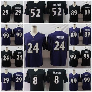 Ravens Legendary Second Generation Retro Embroidered Football Jersey Jersey Jersey Short Sleeve Fans Elite Game Training Dress