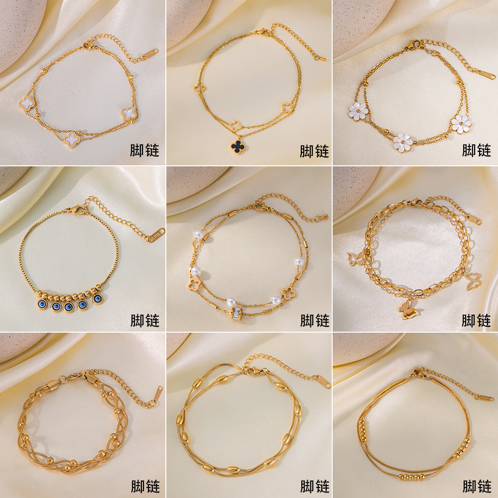 En stock, la correa de acero de titanio explosiva colección de verano no se desvanece, mujeres sencillas y sofisticadas, estilo transfronterizo europeo y americano.