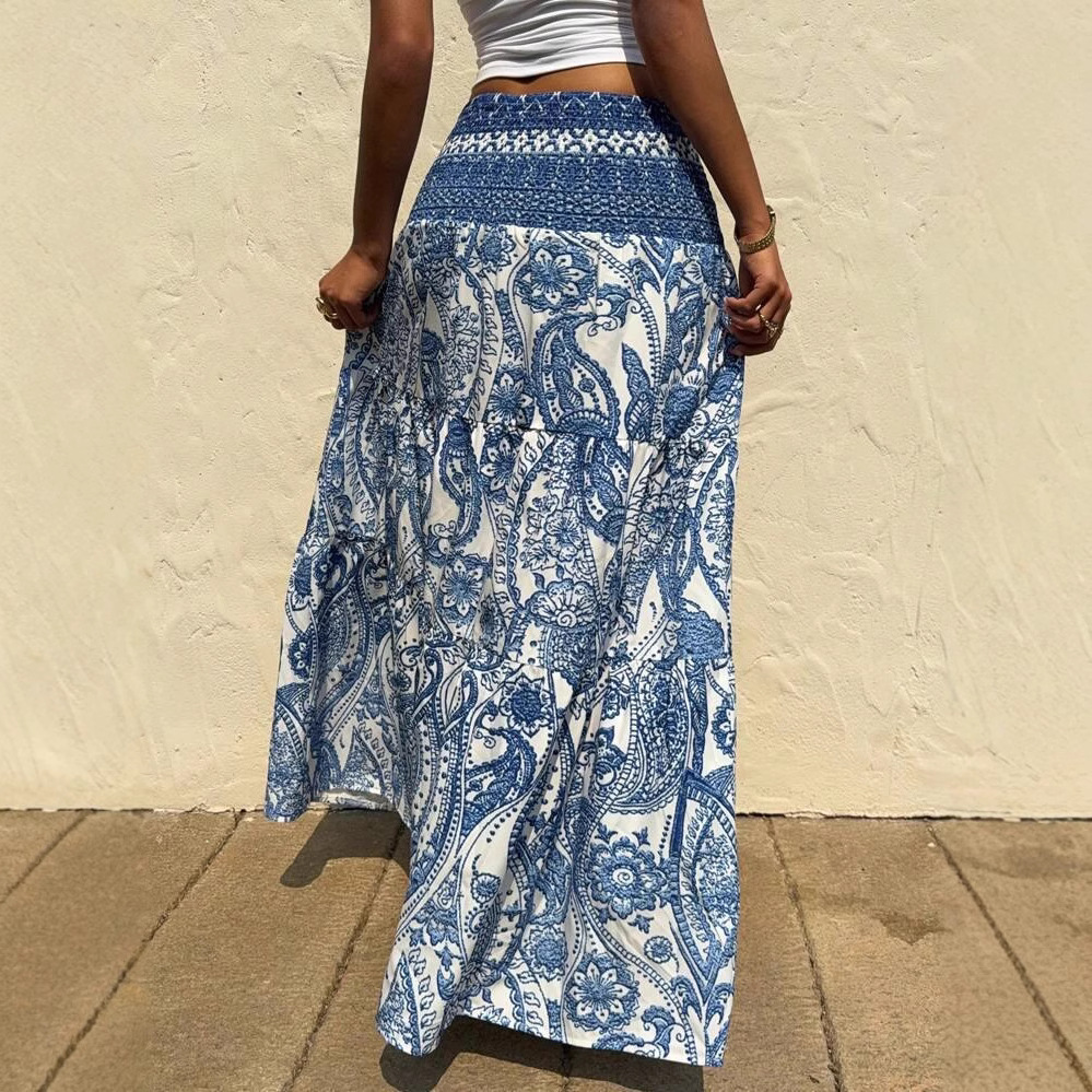 European And American Cross-border Foreign Trade Women's Clothing, New Holiday Casual Bohemian Style Printed Long_ecoleips.com