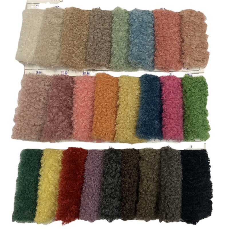 Spot imitation sheep roll lamb roll spray velvet small beach wool long curl twisted flannel plush fabric