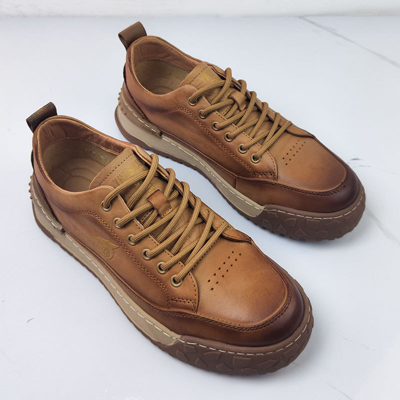 Men's Leather Board Shoes Comfortable Casual Trainers For Men_voghion.com