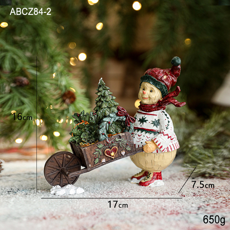 新しいアイデアクリスマスプレゼント置物クリスマス装飾樹脂サンタクロース人形デスクトップ芸術品置物|undefined
