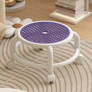 Summer New Hot-Selling Pulley Small Stool Universal Wheel Household Floor Wiping Manicure and Pedicure Stool with Baby Learning to Walk Stool Chair