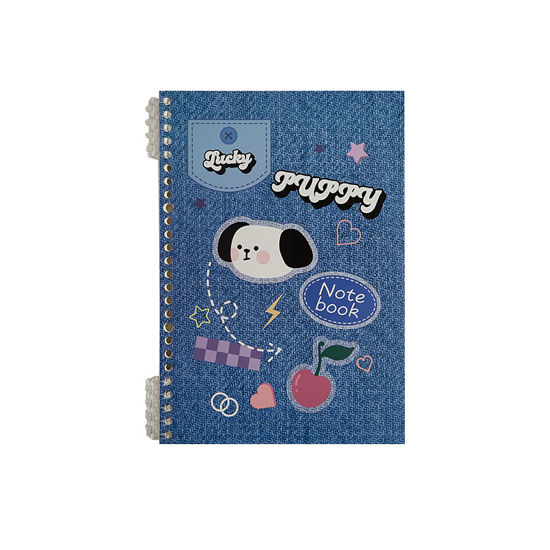 Estilo Denim B5 cuaderno de hojas sueltas de alto aspecto antiadherente mano desmontable clip de hojas sueltas núcleo de reemplazo libro de ejercicios