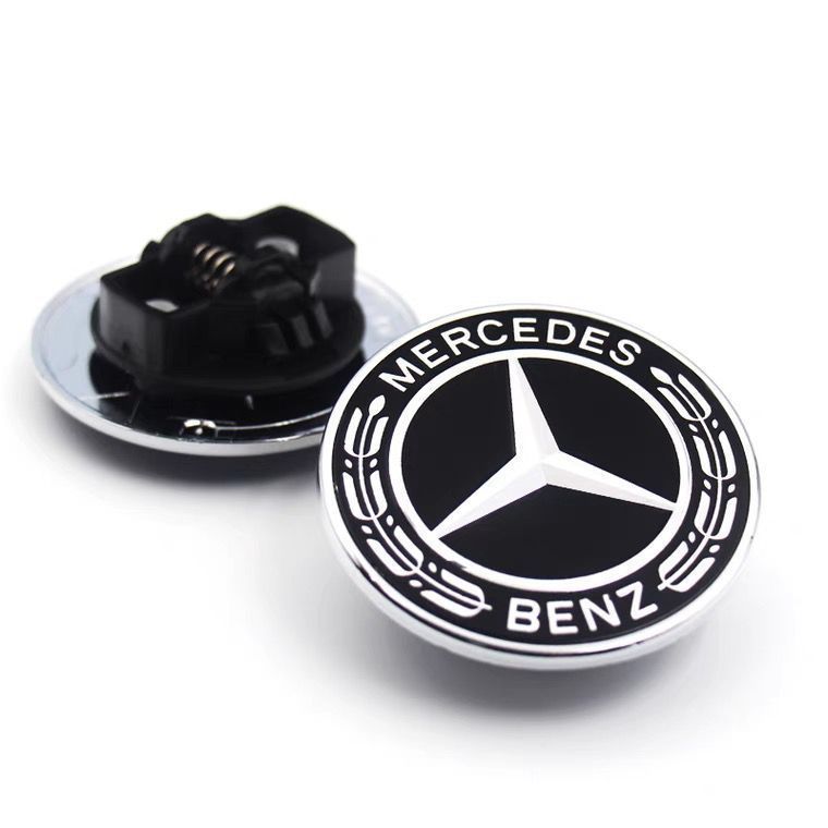 Mercedes-Benz Car Logo, Hood Emblem, A/B Class, Cla Class, Gle Class, S Class, C Class, Vito V260 Modified Black Front Flat Emblem