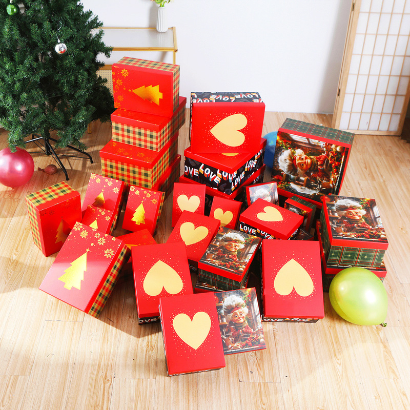 ギフトボックス、クリスマス装飾ウィンドウ、ホテルショッピングモール、お祝いシーンの装飾用品、多層クリエイティブギフトボックス|undefined