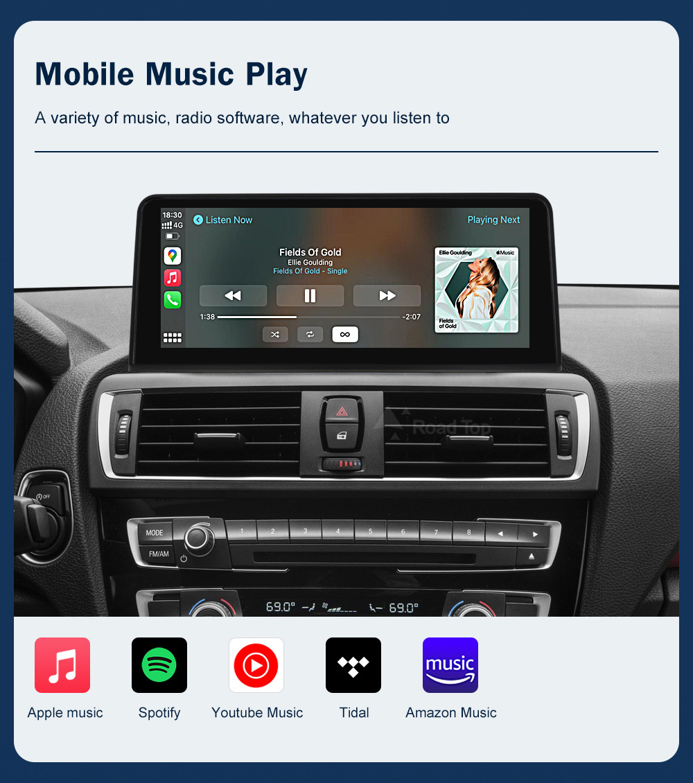 10.25''CarPlay Car Multimedia Display Screen for Bmw 1/2 Series NBT System