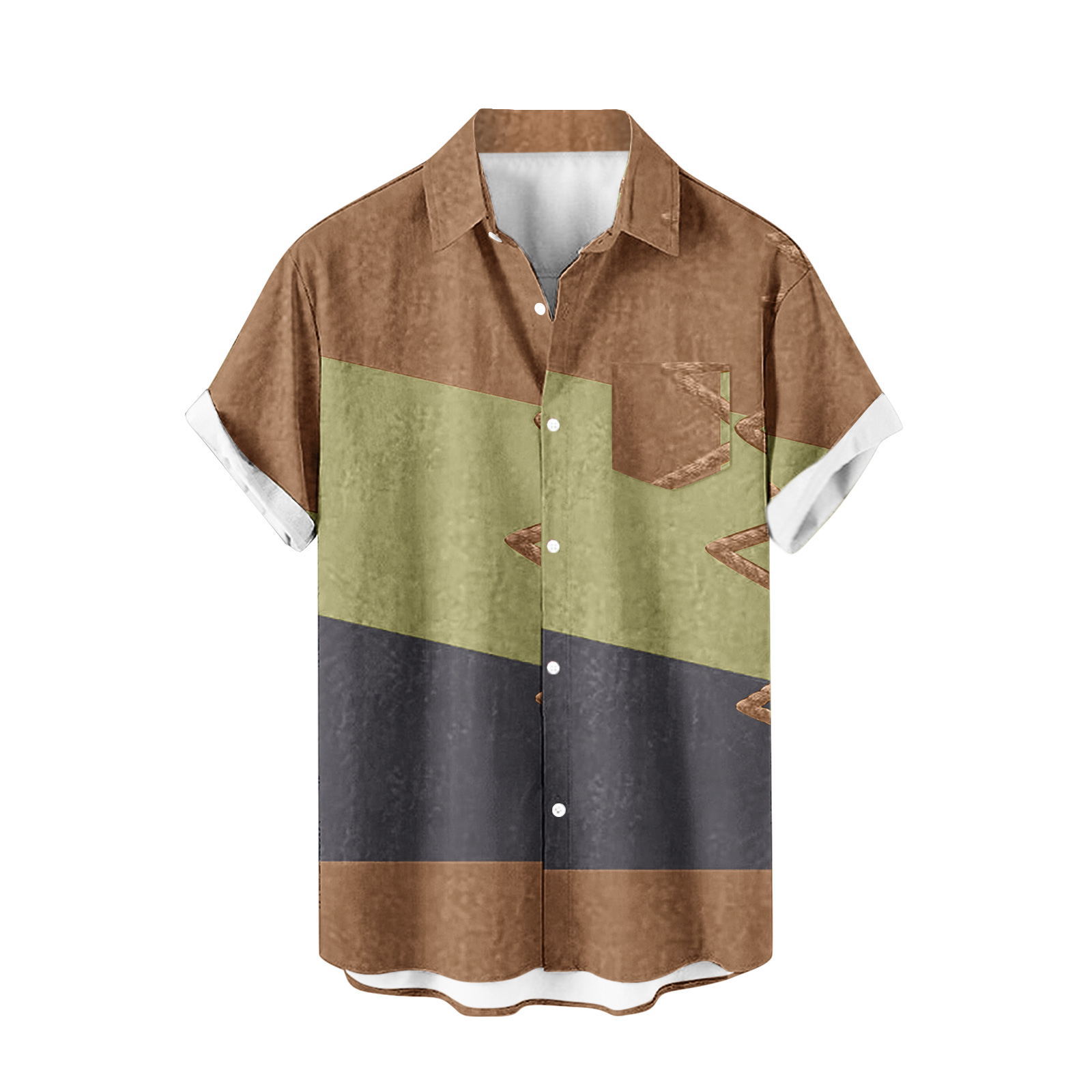 2024 comercio exterior europeo y americano transfronterizo exclusivamente para camisas de manga corta para hombres color de costura impresión digital 3D blusa casual