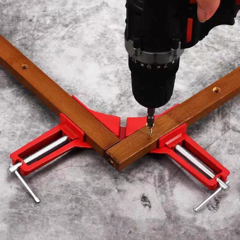 Красный усиленный 90 ° Угловой зажим, зажим для быстрой фиксации, зажим для фоторамки, деревообрабатывающая фоторамка, зажим для стеклянного аквариума своими руками