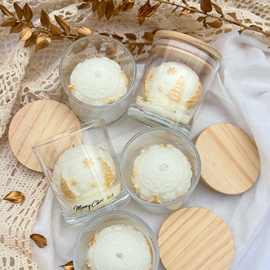 跨境热销批发奢华香槟金圣诞圆球蜡烛氛围感出片拍摄道具造型蜡烛