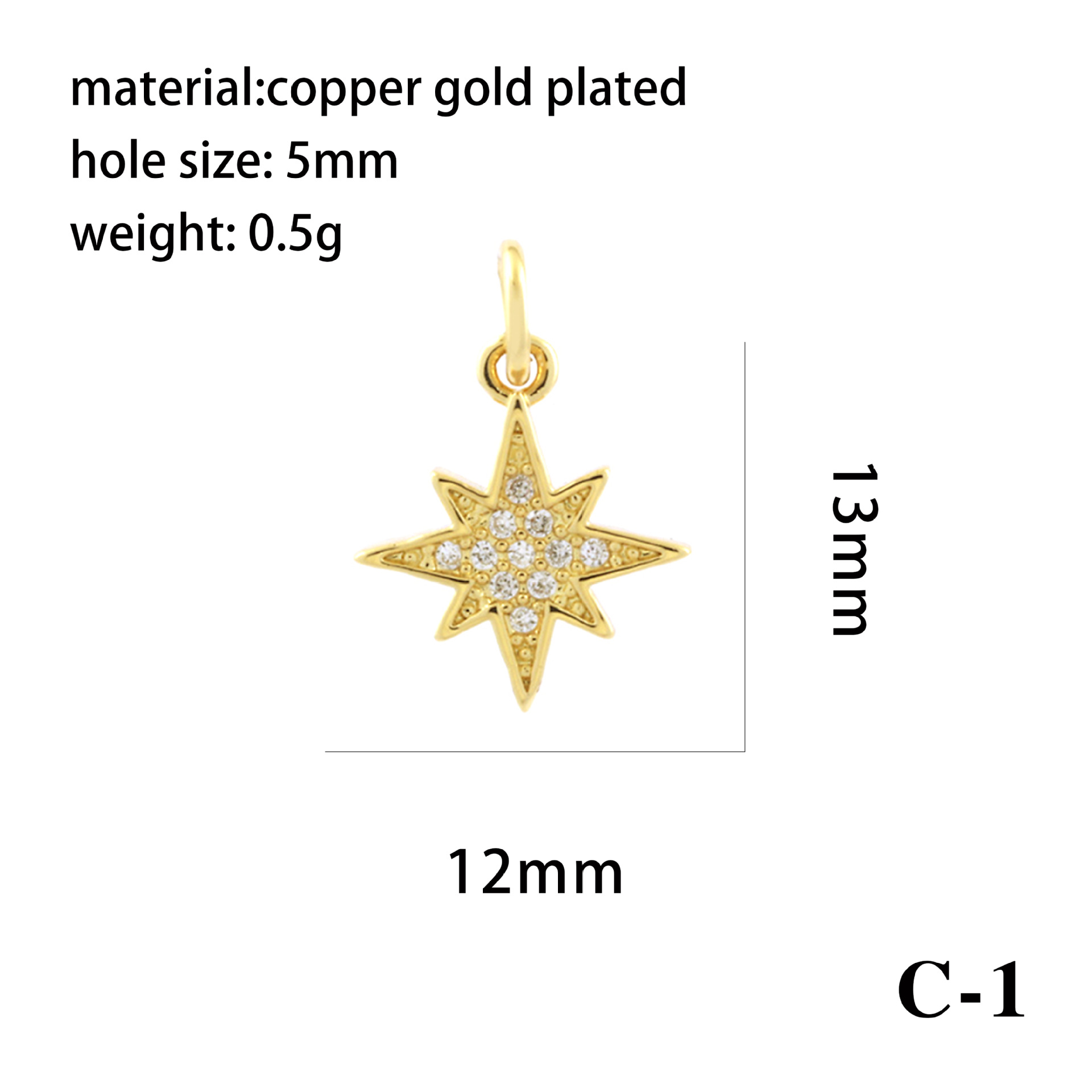2g Weight Pendant Jewelry Making Type 18K Gold Plated Plating Material Zircon Inlay Material DIY Jewelry Accessories Classification 1 Piece Quantity Copper Material Star, Coconut Tree, Notes Pattern Plating, Inlay Design Simple Style Style 1 Piece Copper Zircon 18K Gold Plated Star Coconut Tree Notes Pendant 5