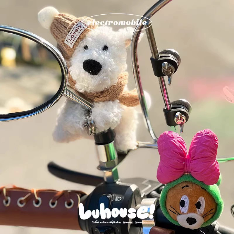 Электрический автомобиль украшения куклы куклы мотоцикл украшения куклы куклы батареи велосипед зеркало заднего вида украшения подвеска