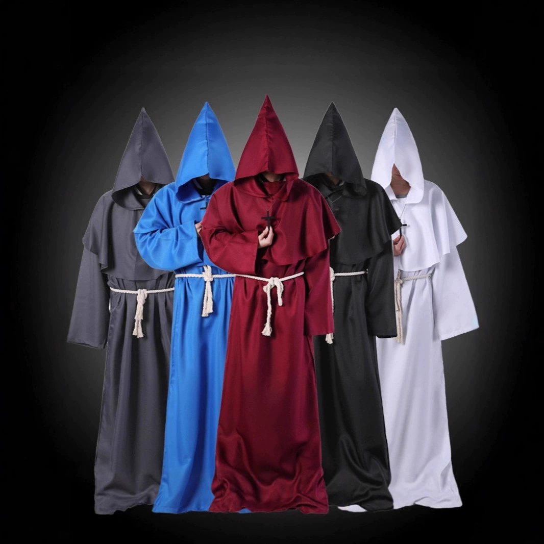 Накидка Grim Reaper на Хэллоуин, средневековая нунцесса для взрослых, короткая накидка с капюшоном, плащ, костюм мужского и женского волшебника, одежда призрака