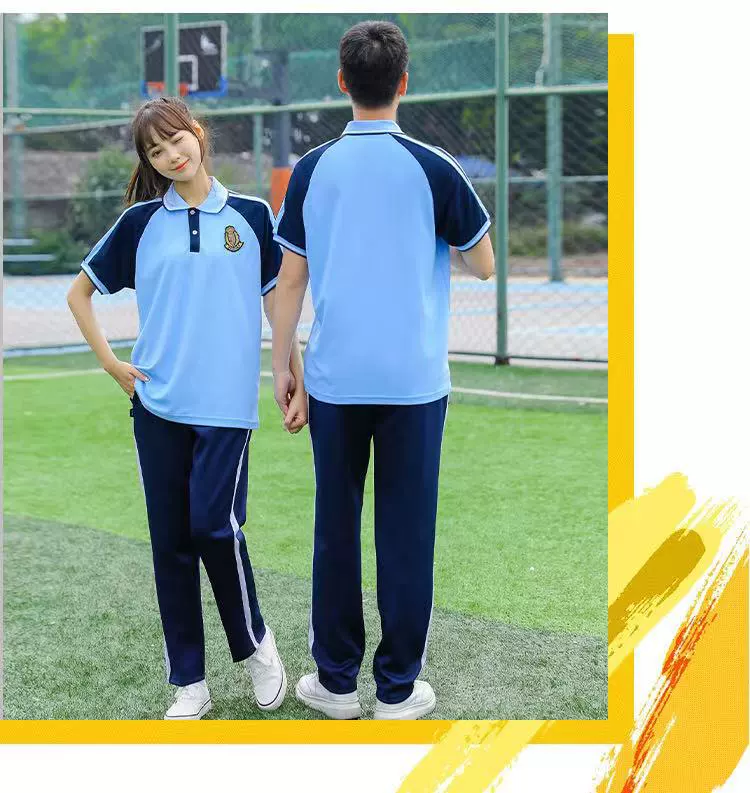 Летняя новая униформа для учеников средней школы из чистого хлопка, костюм с короткими рукавами, мужская и женская спортивная форма для гимнастики, школьная форма