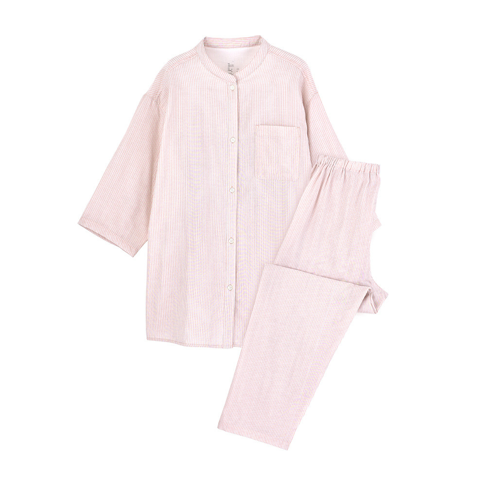Yimipin 여성 Non Side-Seam Fine Cotton Yarn Seven-Sleeve Pajamas 여성용 홈 의류 25 년 봄과 여름 세트 순면