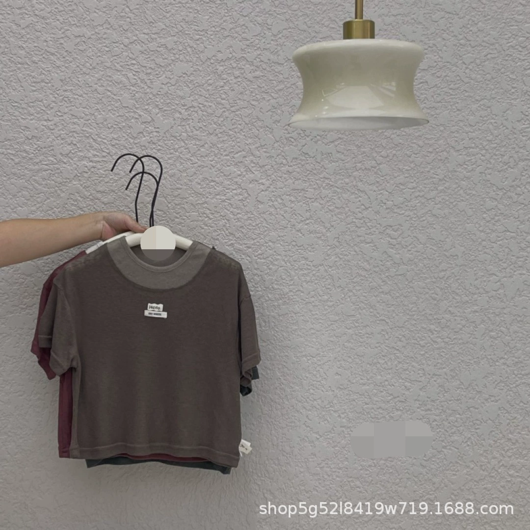 Children's summer T-shirt, 2026 years, Korean style, western style, with short sleeve, J0141