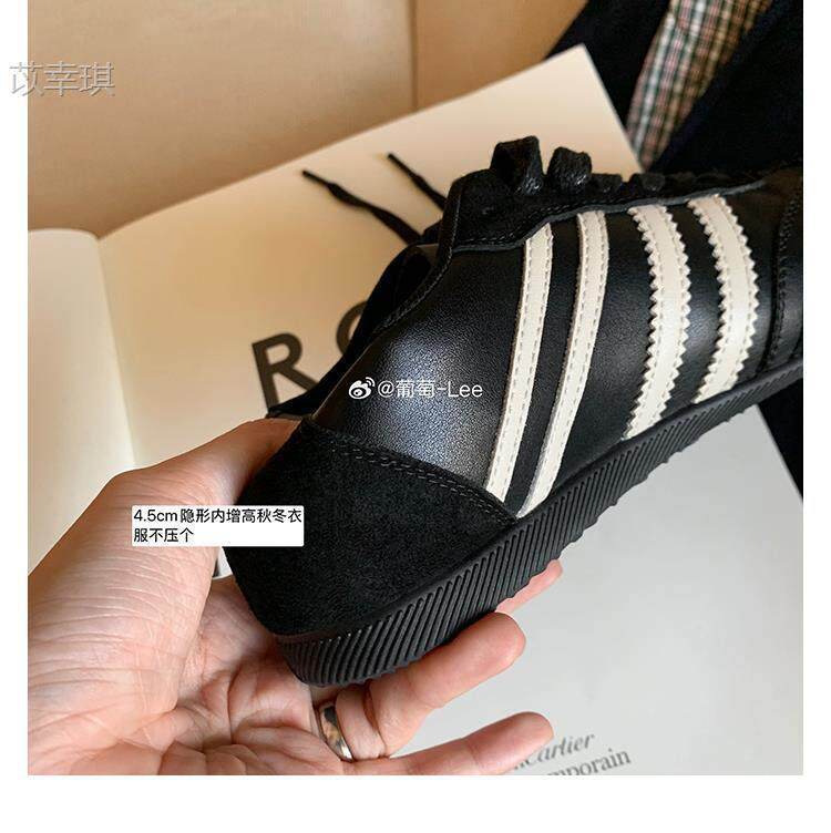 Giày sneaker nữ da thật kiểu Đức cổ điển độn gót 5 cm, lót lông giữ ấm, phối màu phong cách Maillard — Hàng có sẵn màu nâu lót lông, Hàng có sẵn màu nâu, lót lông, Hàng có sẵn màu nâu, lót đơn, Hàng có sẵn, lót đơn màu nâu chi tiết 14