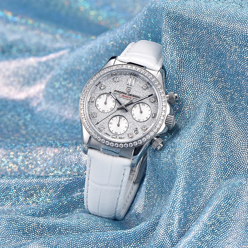 Pagani bojiani PD1730 reloj de mujer moda estrella diamante superficie brillante calendario impermeable reloj de acero inoxidable Mujer