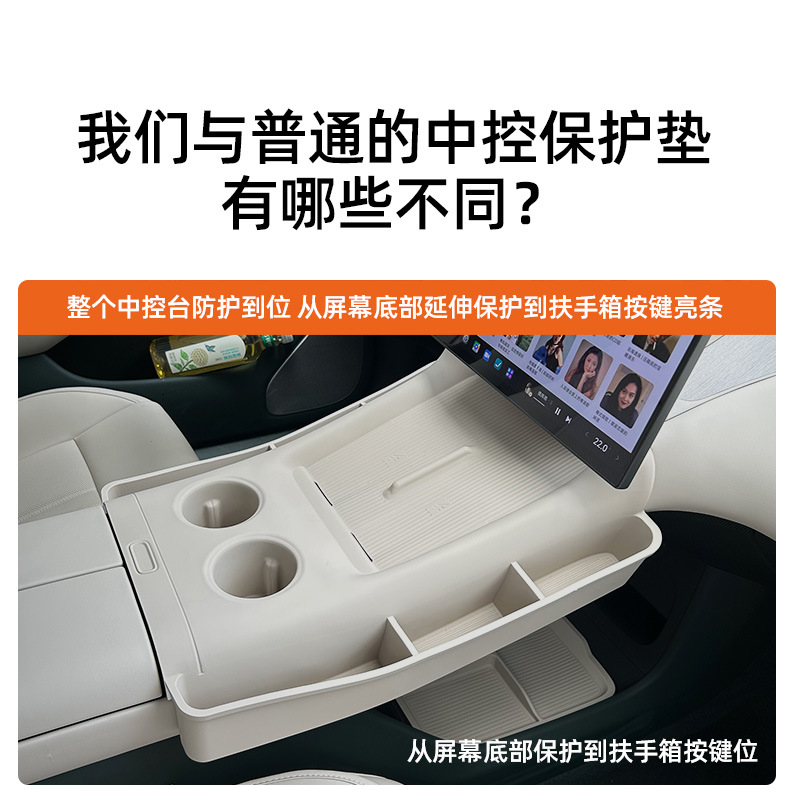Suitable for Xiaomi YU7 central control anti-slip silicone pad, wireless charging protection pad, water cup storage box decorative accessories