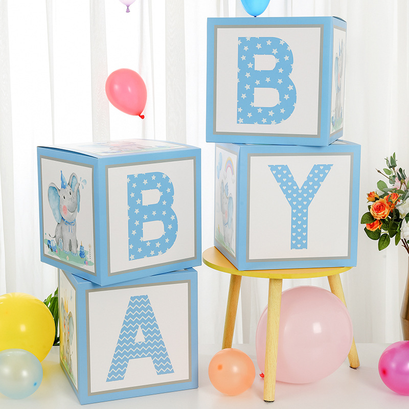 Transfronterizo Amazon celebridad en línea azul elefante bebé globo caja cumpleaños sorpresa caja propuesta boda amor fiesta