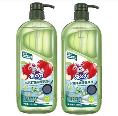Rabbit Power Dish Soap Food-Grade Baking Soda Fruit and Vegetable Tableware Cleaner Fruit and Dishwashing Liquid 1.018kg
