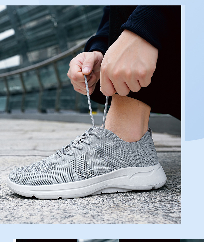 Summer Cross-border Men's Large Size Casual Sports Versatile Flat Shoes, Lightweight Breathable Fly-knit Trendy Shoes_vogvips.com