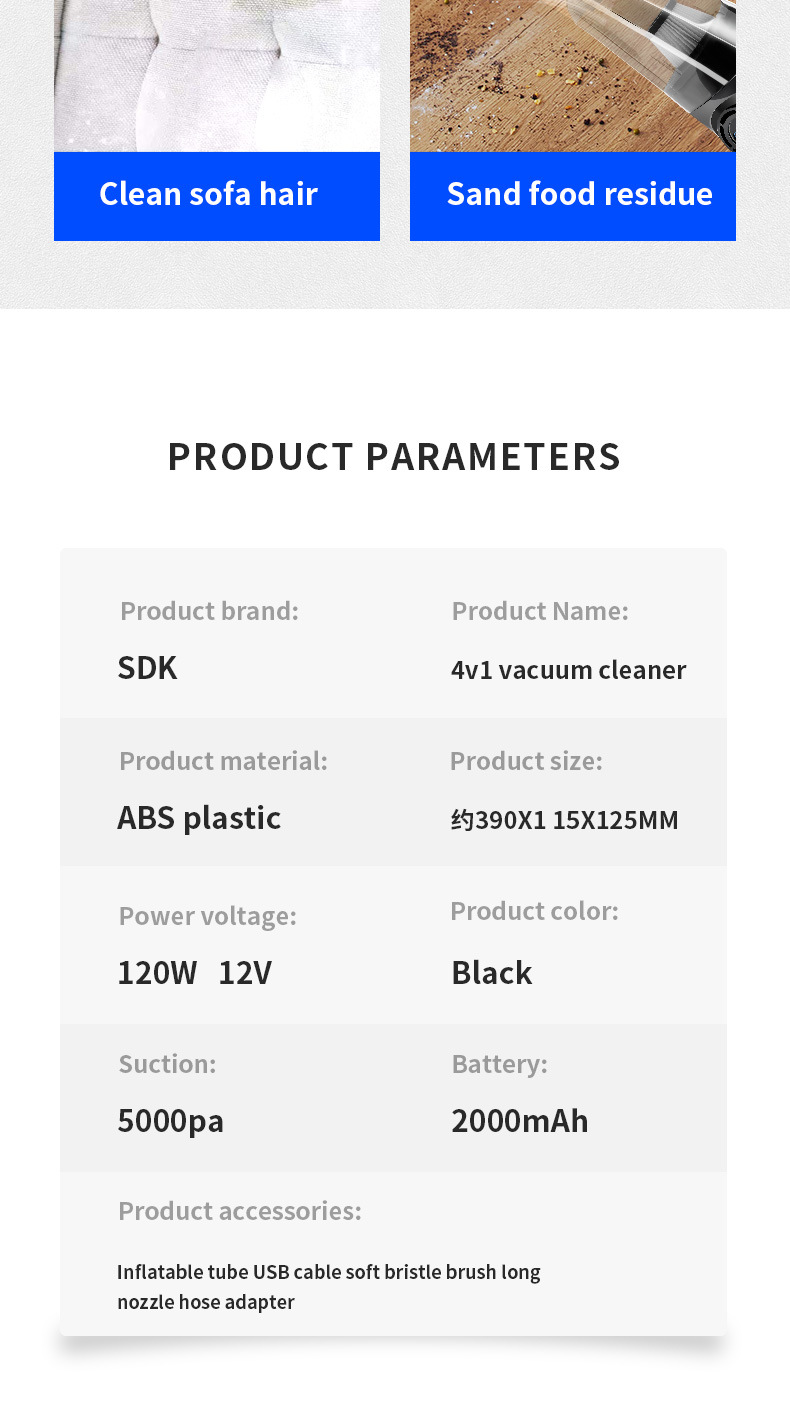 Car Vacuum Cleaner, Air Pump, Multifunctional Four-In-One Car Wireless Handheld, Home Wireless Portable
