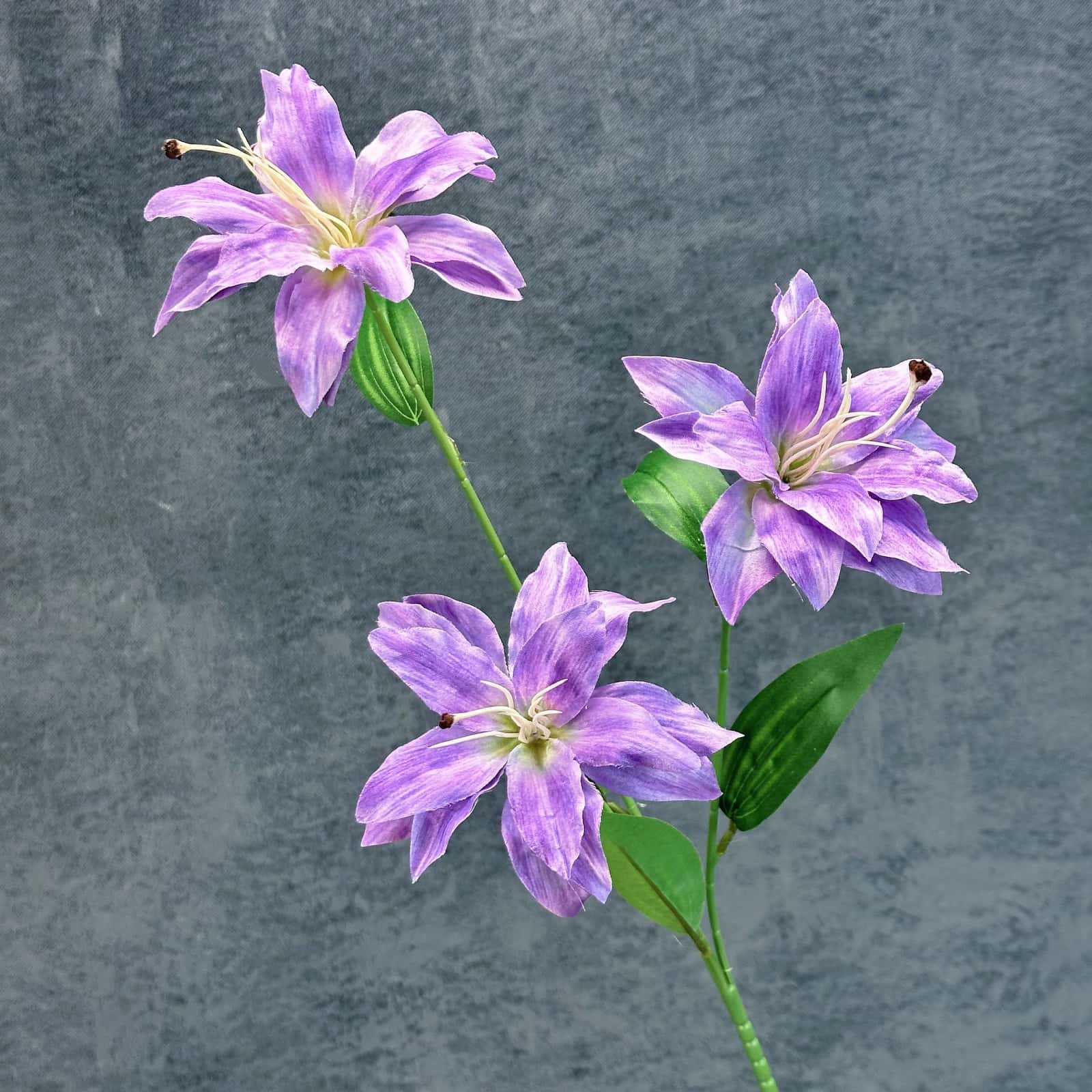 Impresión de flores de simulación 3 cabezas lirios decoración del hogar decoración de bodas decoración de flores falsas al por mayor