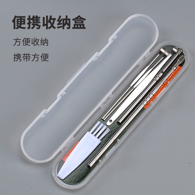 Juego de limpiadores de oídos portátiles en existencia, juego de 6 piezas, limpiadores de oídos con resorte en espiral para el hogar, herramientas para limpiar los oídos.