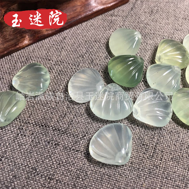 厂家供应岫玉 DIY制作耳坠玉石贝壳吊坠配件批发 艺术制品销售