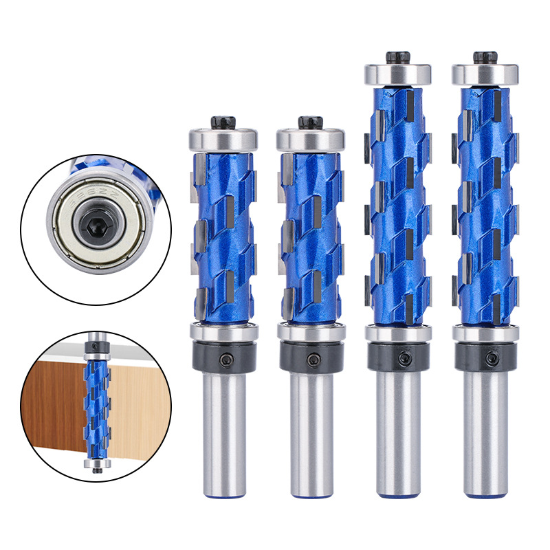 Cross-border new 12mm shank flush trimming end mill spiral double bearing woodworking milling cutter wholesale