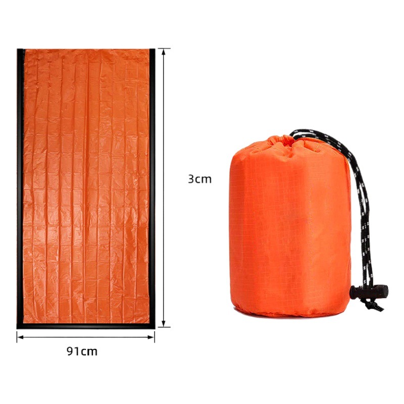 Pe Aluminum Film Emergency Sleeping Bag, In-Stock Outdoor Survival Thermal Sleeping Bag, Sleeping Bag with Cross-Border Supply, Customizable Logo