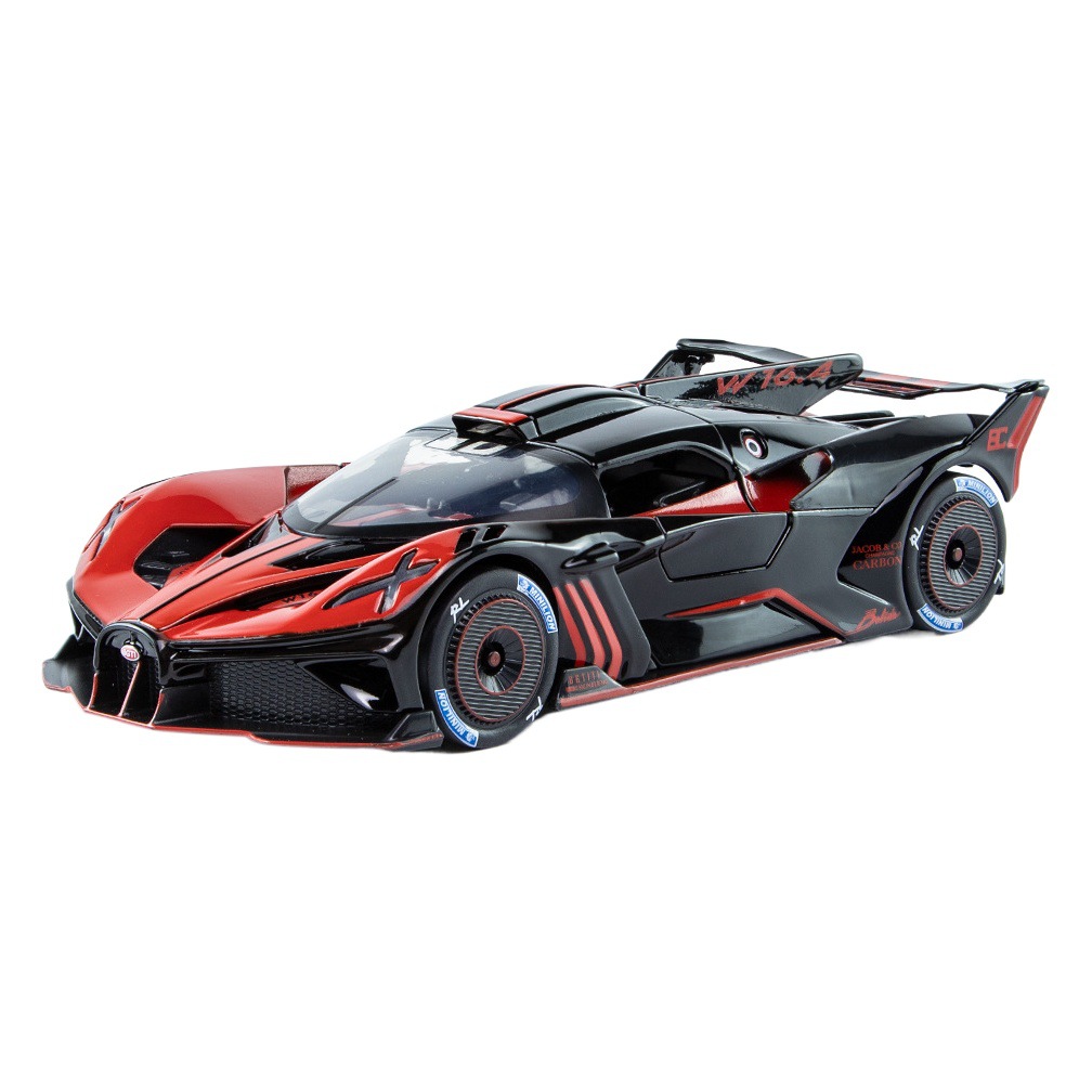 (Caja de ventana) 1:24 nuevo fresco aleación Bugatti Bolide coche modelo sonido y Luz Decoración la puerta al por mayor