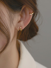 耳扣女电镀银耳圈2021年新款潮圆圈耳环韩国气质网红耳钉