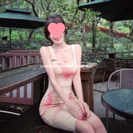 法式绝美印花吊带连衣裙女夏季新款性感纯欲气质修身漂亮包臀中裙