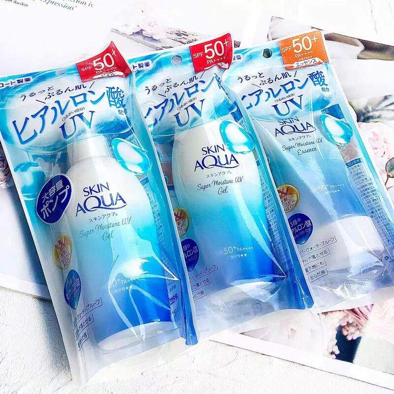 日本本土楽敦日焼け止めスキンアクア超保湿SPF50日焼け止めクリームUV爽やかジェル140ML|undefined